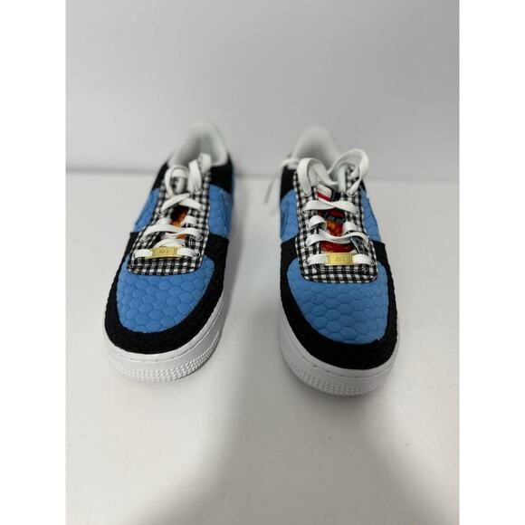 Nike Air Force 1 LV8 Women's Blue Black Quilted Patchwork Sneakers Size 6.5 Rare - Picture 1 of 5